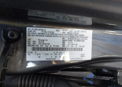 2016 Ford Focus Se from USA, damaged, VIN 1FADP3F22GL350784